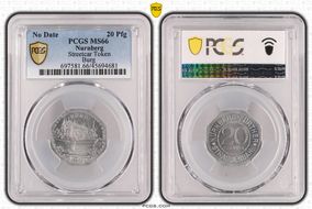 No Date 20 Pfg Streetcar Token Burg MS66