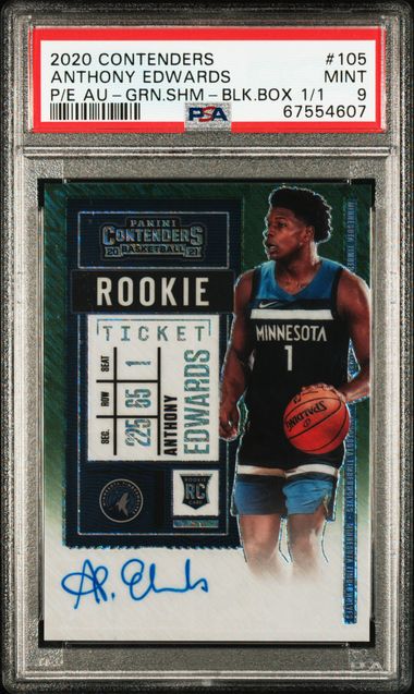 2020 Panini PANINI CONTENDERS Green Shimmer #105 Anthony Edwards front
