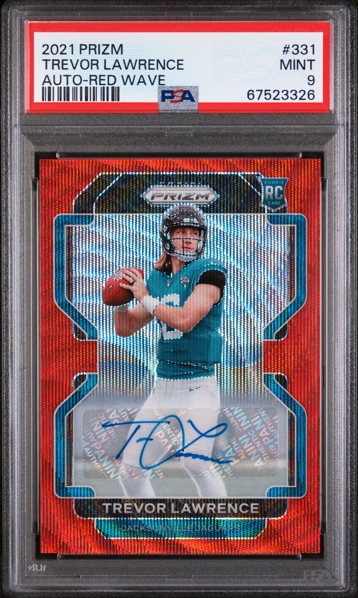 2021 Panini PANINI PRIZM AUTO-RED WAVE #331 Trevor Lawrence front