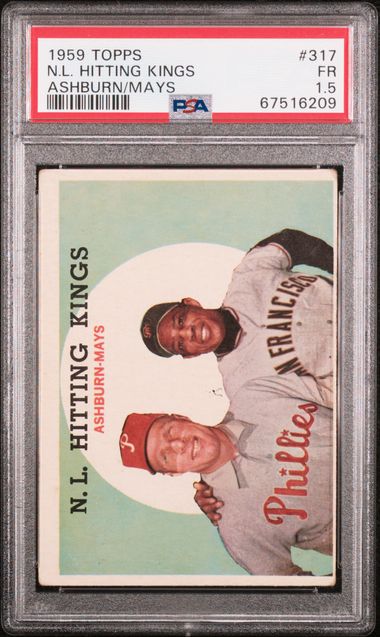 1959 Willie Mays/richie Ashburn N.L. Hitting Kings Topps 