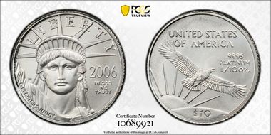 2006 $10 Statue of Liberty MS70