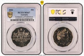 2001 50C Centenary of Federation MS67