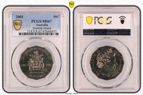 2001 50C Norfolk Island MS67