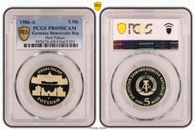 1986-A 5 Mk New Palace PR69DCAM
