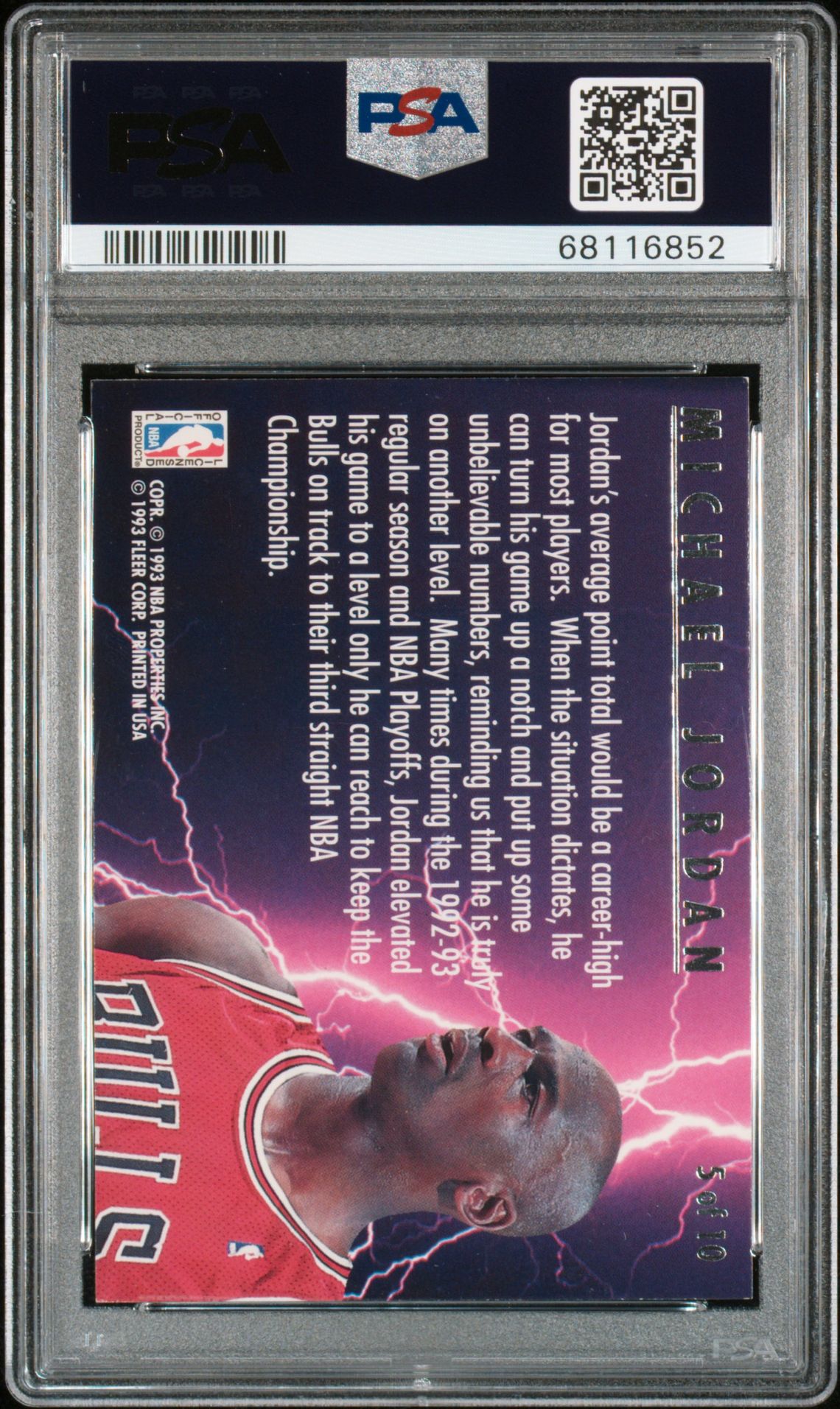 1993 Ultra Scoring Kings Michael Jordan #5 (Scoring Kings) Nm-Mt 8 back