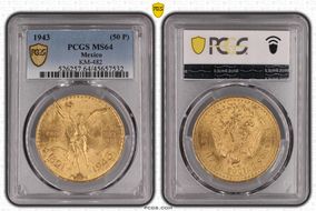 1943 (50 P) KM-482  Au MS64