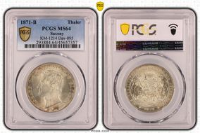 1871-B Thaler KM-1214 Dav-895 MS64