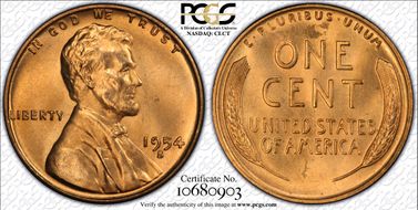 1954-S 1C MS67RD