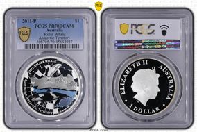 2011-P $1 Killer Whale Antarctic Territory PR70DCAM