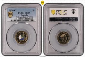 2020-C $2 75th Ann End of WWII Colorized MS67