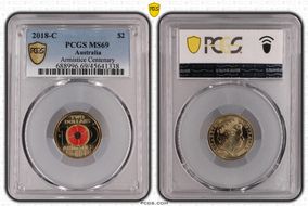 2018-C $2 Armistice Centenary Colorized MS69