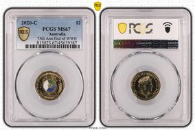 2020-C $2 75th Ann End of WWII Colorized MS67