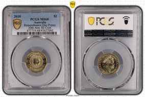 2018 $2 Remembrance Day Poppy 30th Ann. $2 Coin MS68