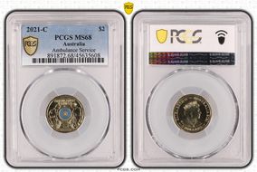 2021-C $2 Ambulance Service Colorized MS68