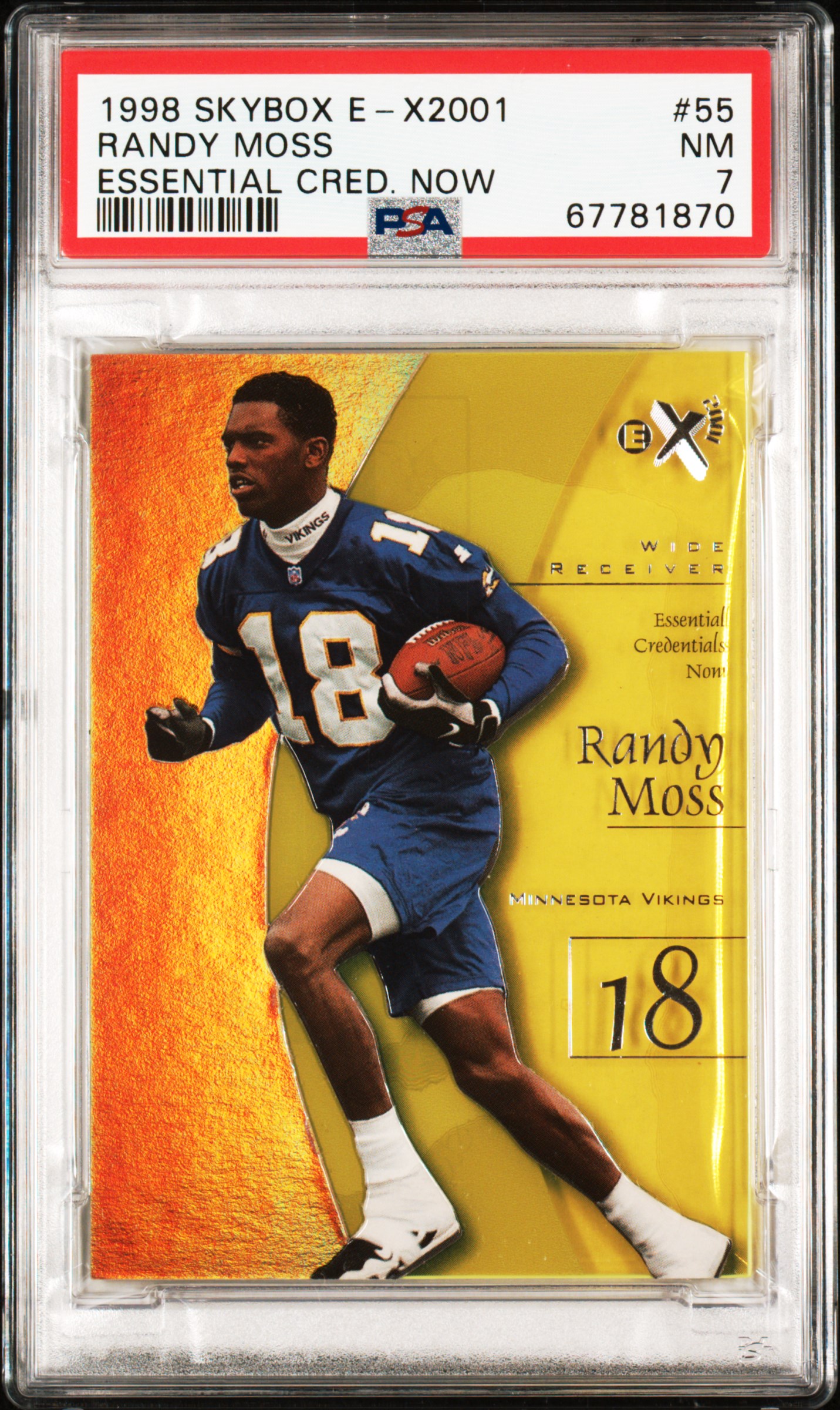 Mikey the Breaker's 1998 Skybox E-X2001 Randy Moss Essential