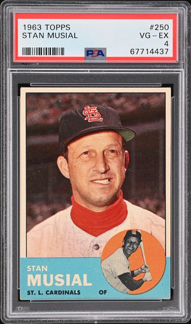 Lot - 1948 Leaf Stan Musial Rookie Baseball Card #4, PSA 4.5 VG-EX+