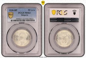 1930-BP 50 Leva KM-42  Ag MS63