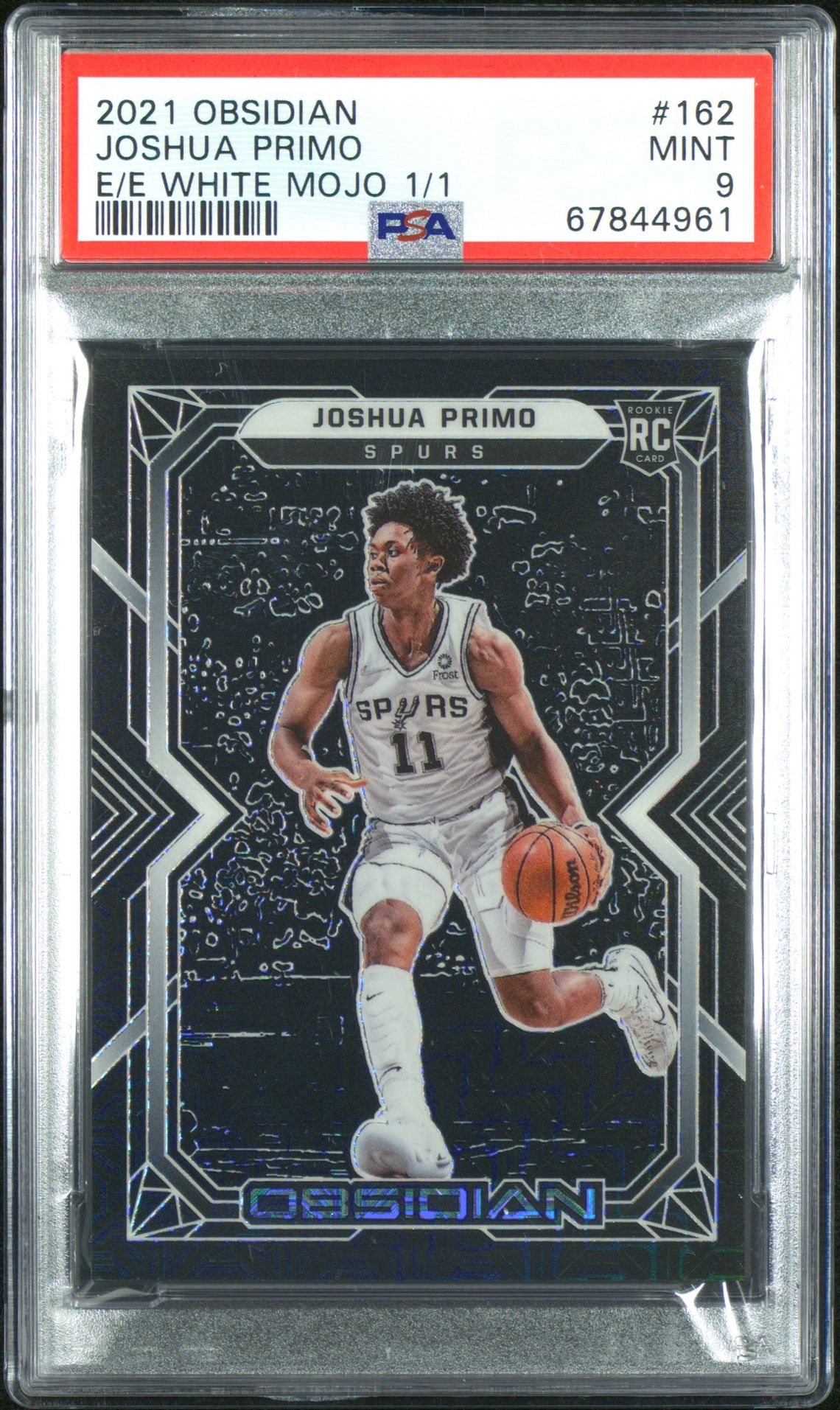 2021 Panini PANINI OBSIDIAN E/E WHITE MOJO 1/1 #162 Joshua Primo front