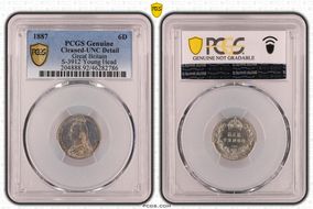 1887 6D S-3912 Young Head N1