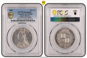 1887 1/2 Cr S-3924 Jubilee Head N1