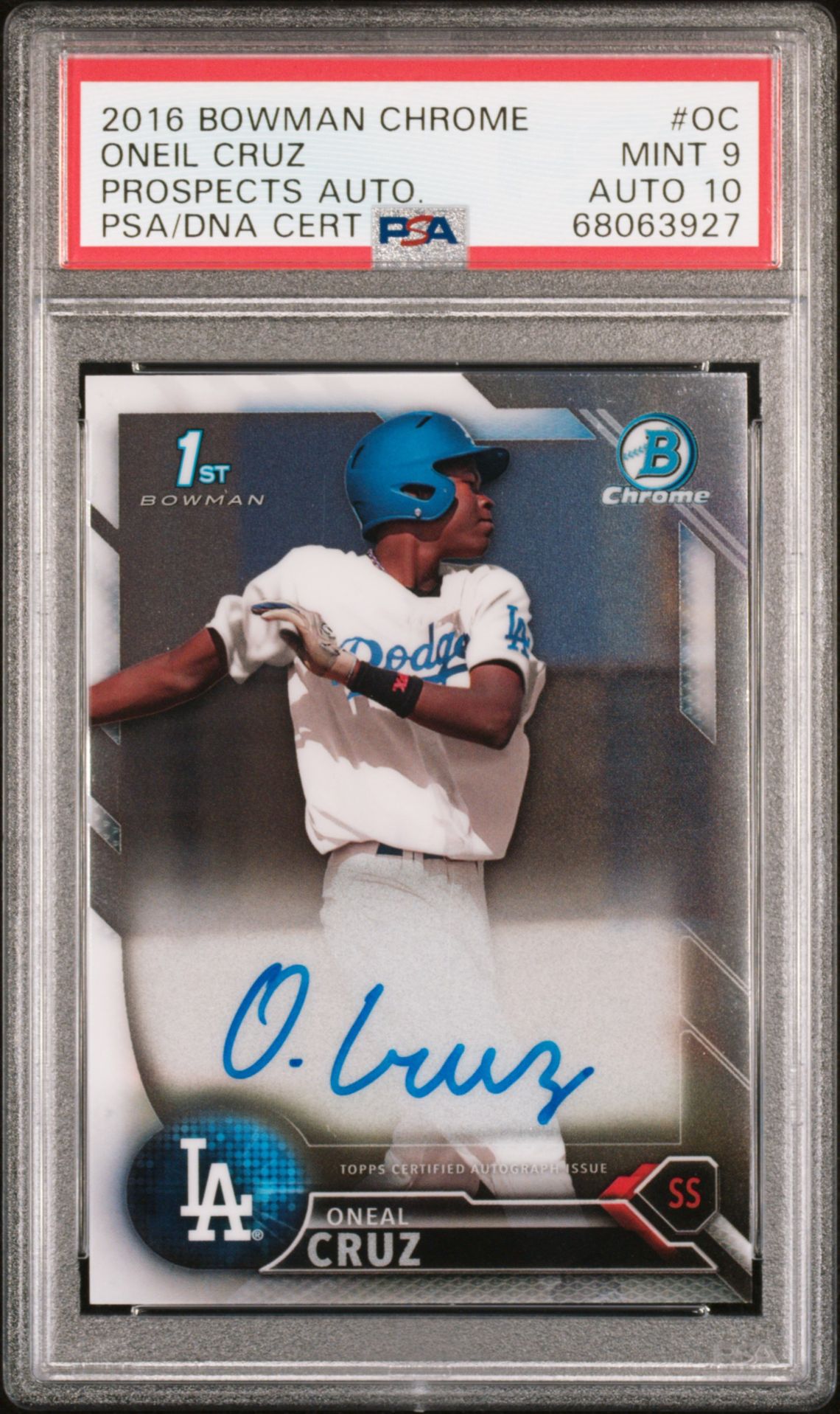 2016 Bowman BOWMAN CHROME PROSPECTS AUTOGRAPHS PROSPECTS AUTO.CertificationPrimary Signer (1 Signer)ONEIL CRUZ #OC Oneil Cruz front