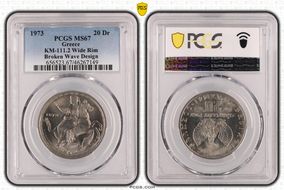 1973 20 Dr KM-111.2 Wide Rim Broken Wave Design MS67