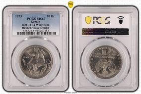 1973 20 Dr KM-111.2 Wide Rim Broken Wave Design MS67