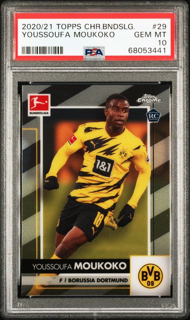 Moukoko psa10 topps chrome rookie | isoseg.com.br