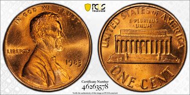 1983 1C Doubled Die Reverse MS68RD