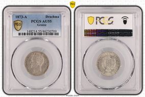 1873-A Drachma KM-38  Ag AU55
