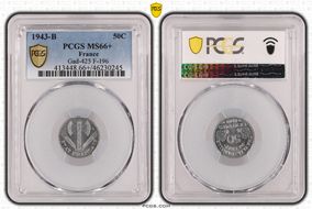 1943-B 50C Gad-425 F-196 MS66+