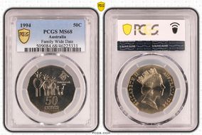 1994 50C Family Wide Date MS68