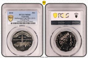 2010 50C Melbourne Cup 1861-2010 Finish Pole MS68