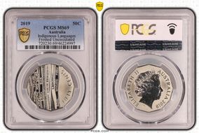 2019 50C Indigenous Languages  Frosted Uncirculated MS69