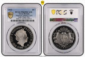 2022 £5 Platinum Jubilee CuNi Jody Clark Obv. PR69DCAM