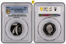 2022 50p Platinum Jubilee PR69DCAM