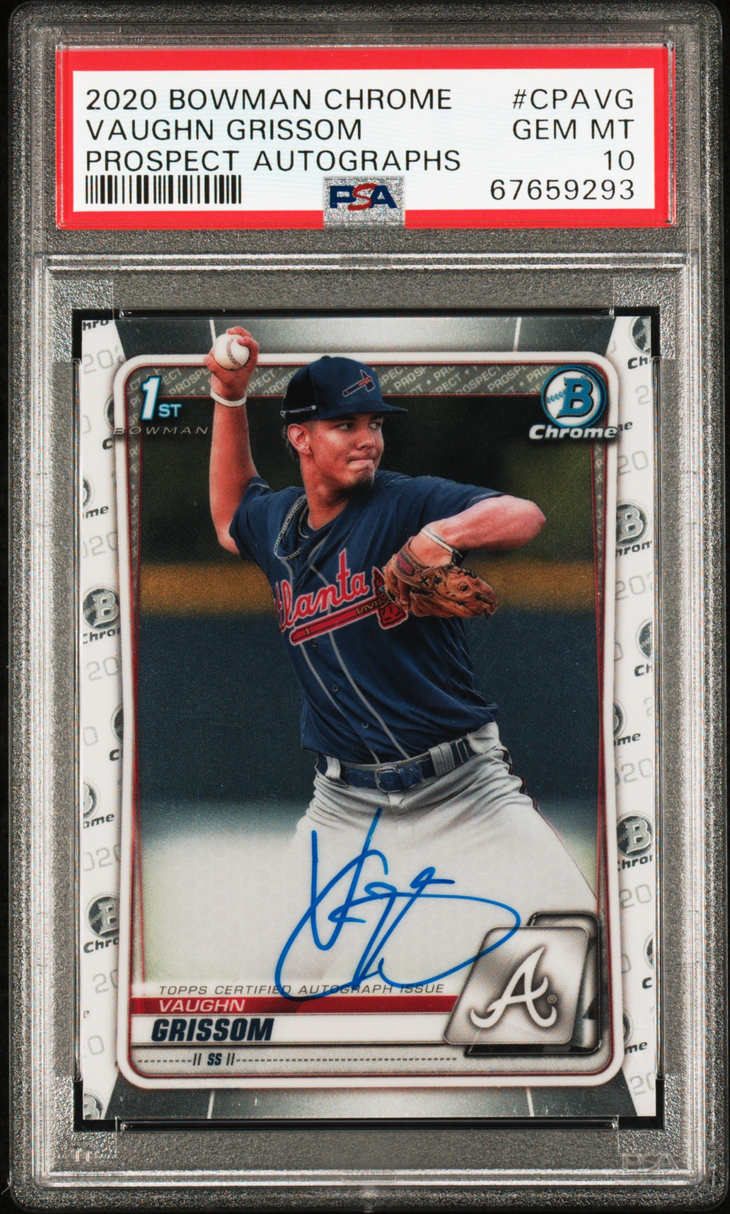 Vaughn Grissom 2020 Bowman Chrome Prospect Autographs
