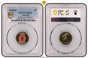 2018-C $2 Armistice Centenary Colorized MS68