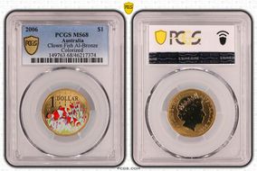 2006 $1 Clown Fish Al-Bronze Colorized MS68
