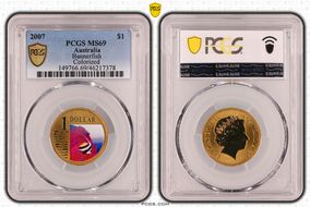 2007 $1 Bannerfish  Colorized MS69