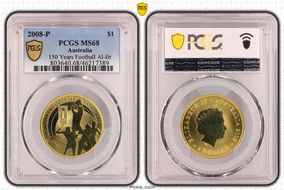 2008-P $1 150 Years Football Al-Br MS68