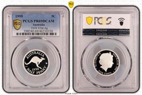 1999 5C 1939 1/2d Ag PR69DCAM