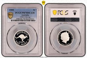 1999 5C 1939 1/2d Ag PR70DCAM