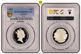 1991 20C Silver PR69DCAM