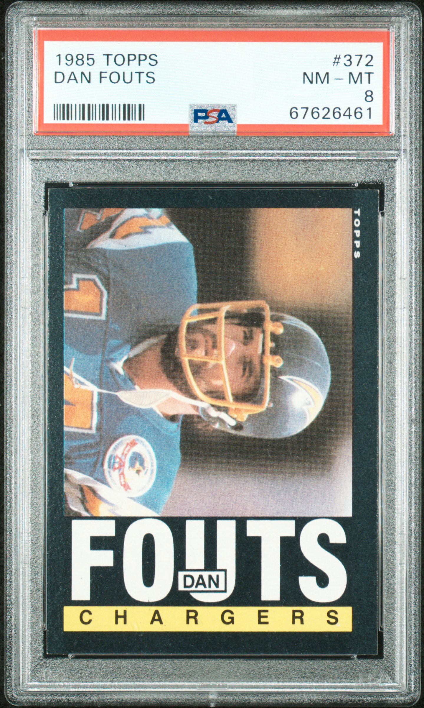 1985 Topps 372 Dan Fouts – PSA NM-MT 8