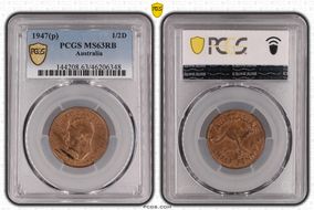 1947(p) 1/2D MS63RB