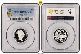 1991 $1 Silver PR70DCAM