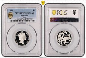 1991 $1 Silver PR70DCAM
