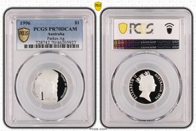 1996 $1 Parkes Ag PR70DCAM