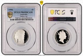 1996 $1 Parkes Ag PR69DCAM